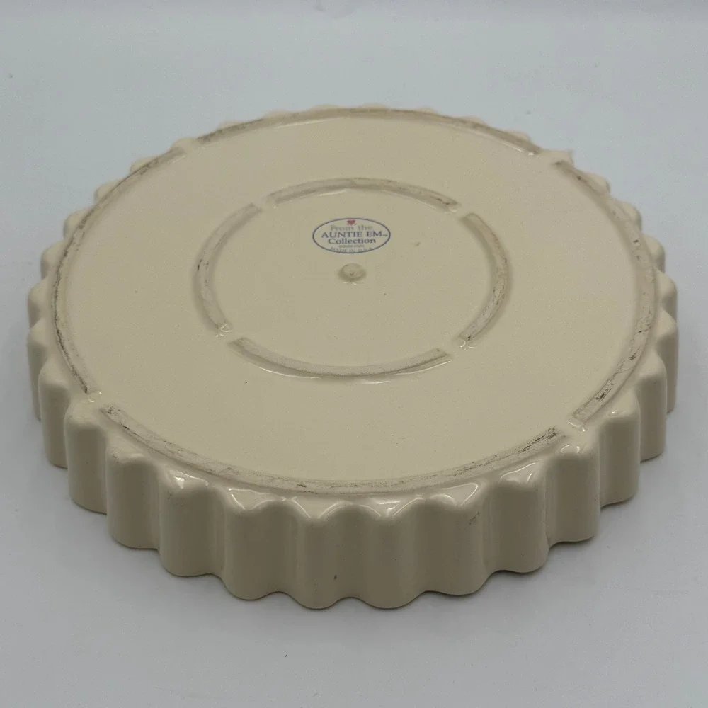 Vintage 1986 Auntie Em Collection Baked With Love Heart Tart Quiche Pan Ceramic
